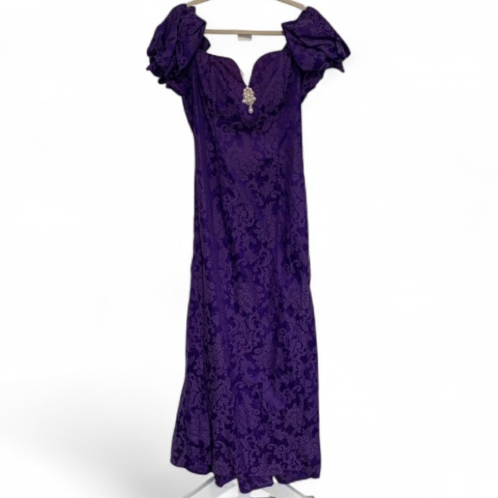 Vintage Gunne Sax Jessica McClintock Purple 80s Party Dress Maxi Dress